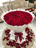 101 Red Roses Bouquet (White Wrapping)