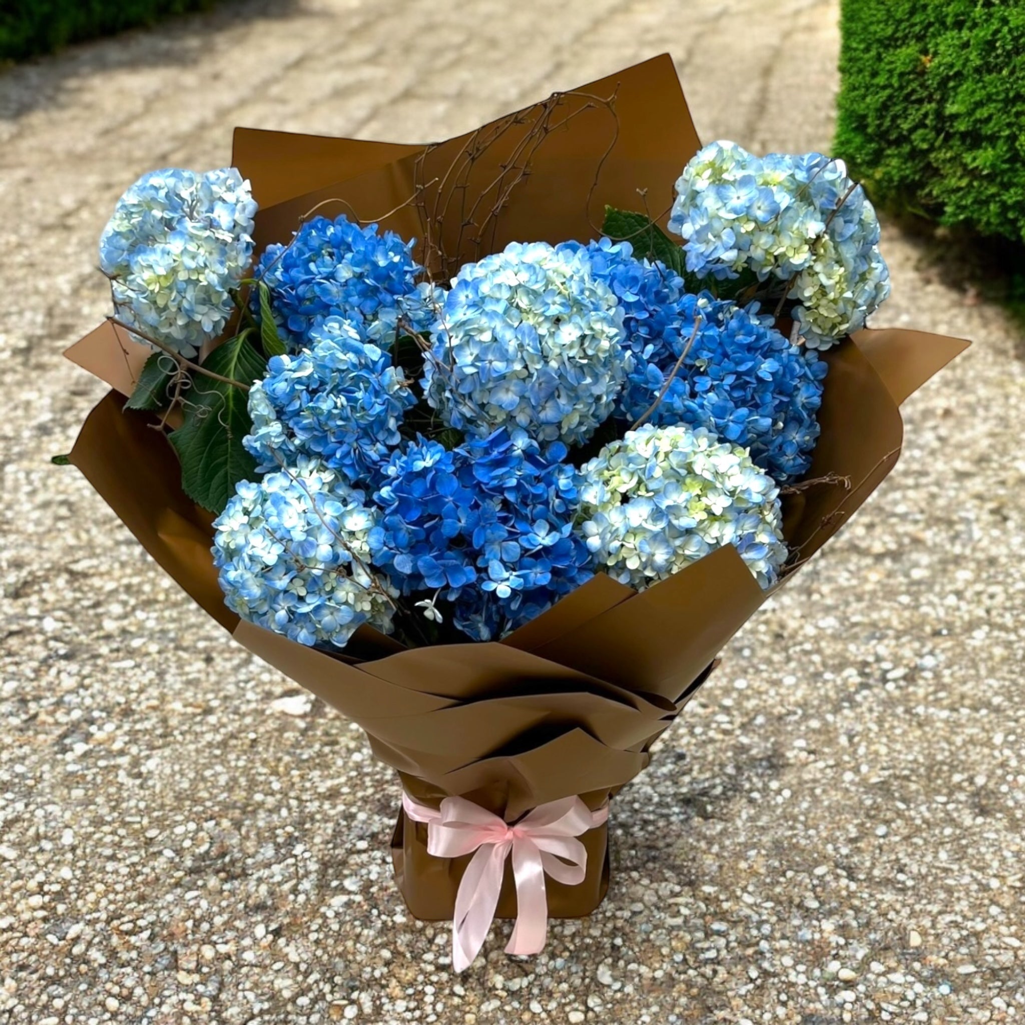 Serene Blue Hydrangea Bouquet