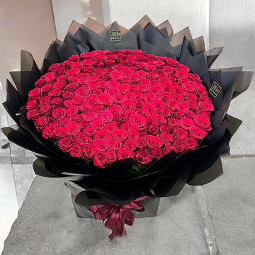 Majestic Hand Bouquet – 201 Red Roses 🌹✨