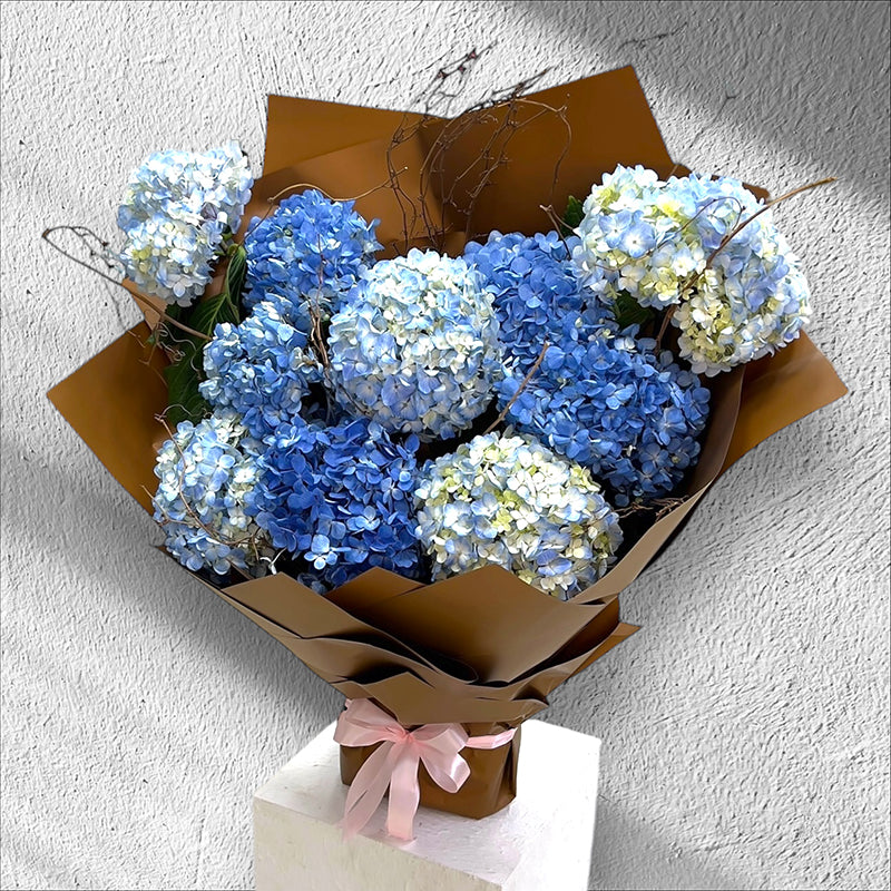 Serene Blue Hydrangea Bouquet