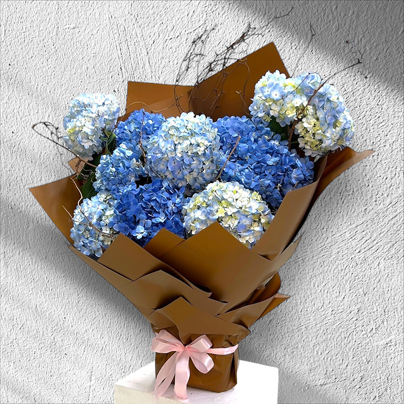 Serene Blue Hydrangea Bouquet