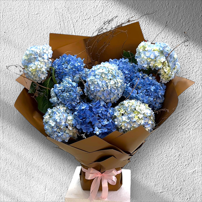 Serene Blue Hydrangea Bouquet
